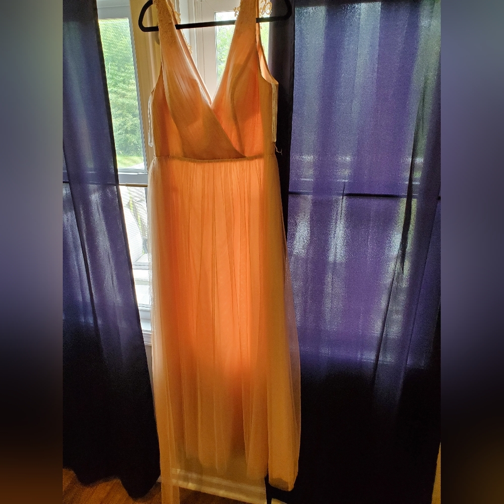 Chiffon floor length bridesmaid dress